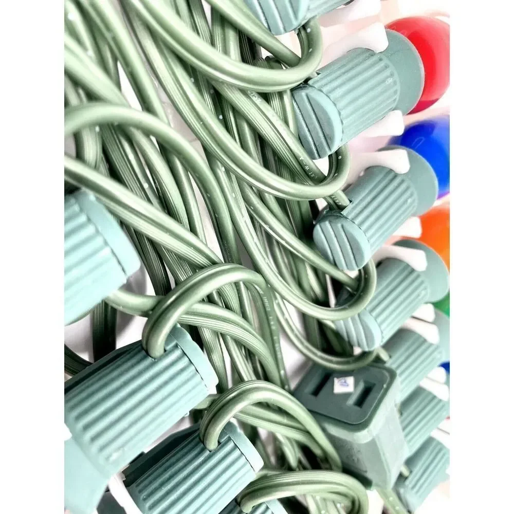 Vintage CELEBRATIONS Indoor/Outdoor Christmas Lights 25 Large Multi Color Bulbs